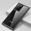 Coque Rebord Contour Silicone et Vitre Transparente Miroir Housse Etui H02 pour Samsung Galaxy Note 20 Ultra 5G Noir