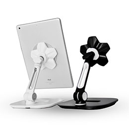 Support de Bureau Support Tablette Flexible Universel Pliable Rotatif 360 H03 pour Apple iPad Mini 3 Blanc
