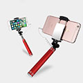 Perche de Selfie Filaire Baton de Selfie Cable Extensible de Poche Universel S20 Rouge
