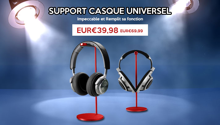 Support Casque Ecouteur Cintre Universel H01 Rouge