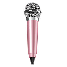 3.5mm Mini Microphone de Poche Elegant Karaoke Haut-Parleur M04 pour Nokia C1 Rose