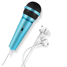 3.5mm Mini Microphone de Poche Elegant Karaoke Haut-Parleur M05 pour Samsung Galaxy Trend Plus S7580 Bleu Ciel