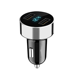 4.8A Adaptateur de Voiture Chargeur Rapide Double USB Port Universel K07 pour Xiaomi Mi 9T Argent