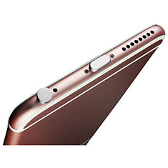 Bouchon Anti-poussiere Lightning USB Jack J02 pour Apple iPhone 14 Plus Argent