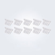 Bouchon Anti-poussiere USB-B Jack Android Universel 10PCS pour Huawei Honor Magic Blanc