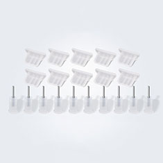 Bouchon Anti-poussiere USB-B Jack Android Universel 10PCS H01 pour Blackberry Passport Q30 Blanc