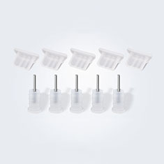 Bouchon Anti-poussiere USB-B Jack Android Universel 5PCS pour HTC One Max Blanc