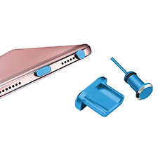 Bouchon Anti-poussiere USB-B Jack Android Universel H01 pour Xiaomi Redmi Note 10 Pro Max Bleu