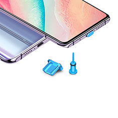 Bouchon Anti-poussiere USB-B Jack Android Universel H02 pour Samsung Galaxy J7 2018 J737 Bleu