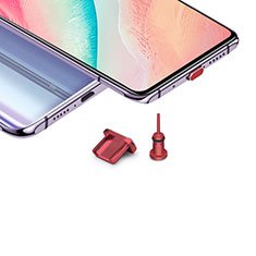 Bouchon Anti-poussiere USB-B Jack Android Universel H02 pour Xiaomi Redmi Note 10 Pro Max Rouge