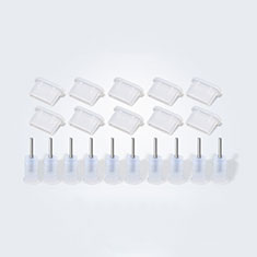 Bouchon Anti-poussiere USB-C Jack Type-C Universel 10PCS pour Huawei Honor 6C Pro Blanc