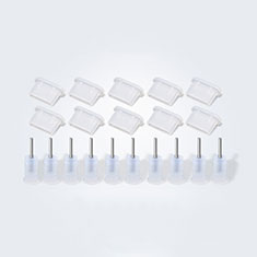 Bouchon Anti-poussiere USB-C Jack Type-C Universel 10PCS pour Apple iPhone 15 Plus Blanc