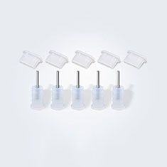 Bouchon Anti-poussiere USB-C Jack Type-C Universel 5PCS pour Oppo F17 Pro Blanc