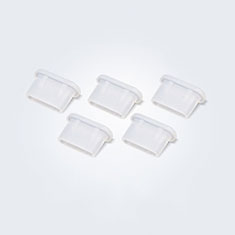 Bouchon Anti-poussiere USB-C Jack Type-C Universel 5PCS H01 pour Apple iPhone 15 Blanc