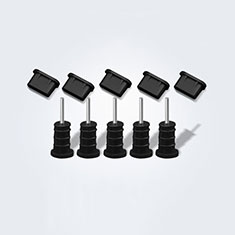 Bouchon Anti-poussiere USB-C Jack Type-C Universel 5PCS pour Wiko Slide Noir