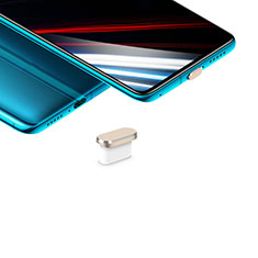 Bouchon Anti-poussiere USB-C Jack Type-C Universel H02 pour Huawei Y6 Pro 2017 Or