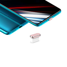 Bouchon Anti-poussiere USB-C Jack Type-C Universel H02 pour Samsung Galaxy A8+ A8 2018 A730f Or Rose