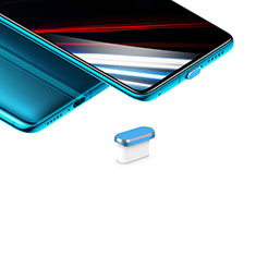 Bouchon Anti-poussiere USB-C Jack Type-C Universel H02 pour Apple iPhone 15 Plus Bleu