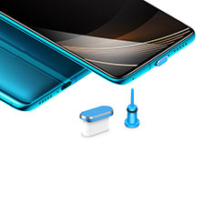 Bouchon Anti-poussiere USB-C Jack Type-C Universel H03 pour Samsung Galaxy A8+ A8 2018 A730f Bleu