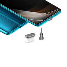 Bouchon Anti-poussiere USB-C Jack Type-C Universel H03 pour Xiaomi Pocophone F1 Gris Fonce