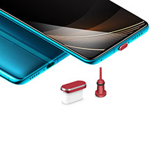 Bouchon Anti-poussiere USB-C Jack Type-C Universel H03 pour Apple iPhone 15 Plus Rouge