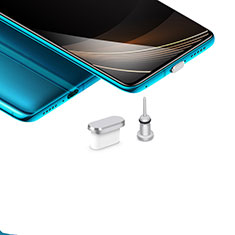 Bouchon Anti-poussiere USB-C Jack Type-C Universel H03 pour Apple iPhone 15 Pro Max Argent