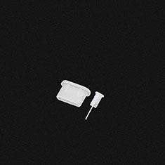 Bouchon Anti-poussiere USB-C Jack Type-C Universel H04 pour Xiaomi Poco X3 NFC Blanc