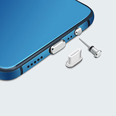 Bouchon Anti-poussiere USB-C Jack Type-C Universel H05 pour Samsung Galaxy A7 2017 A720F Argent