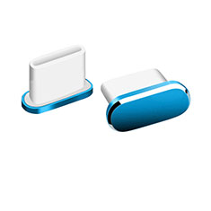 Bouchon Anti-poussiere USB-C Jack Type-C Universel H06 pour Huawei Ascend P7 Bleu