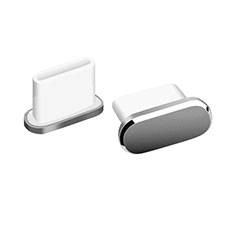 Bouchon Anti-poussiere USB-C Jack Type-C Universel H06 pour Apple iPhone 15 Gris Fonce