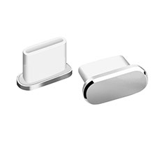 Bouchon Anti-poussiere USB-C Jack Type-C Universel H06 pour Apple iPhone 15 Pro Max Argent