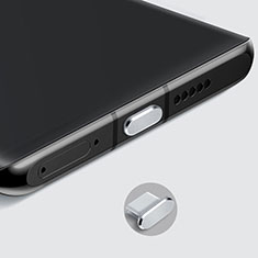 Bouchon Anti-poussiere USB-C Jack Type-C Universel H08 pour Samsung Galaxy Xcover 3 SM-G388f SM-G389f Argent