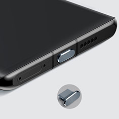 Bouchon Anti-poussiere USB-C Jack Type-C Universel H08 pour Samsung Galaxy On6 2018 J600F J600G Gris Fonce
