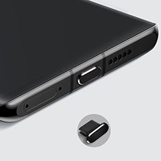 Bouchon Anti-poussiere USB-C Jack Type-C Universel H08 pour Huawei Mate 30 Lite Noir