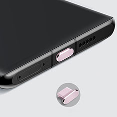 Bouchon Anti-poussiere USB-C Jack Type-C Universel H08 pour Apple iPhone 15 Plus Or Rose
