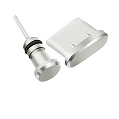 Bouchon Anti-poussiere USB-C Jack Type-C Universel H09 pour Sony Xperia XA2 Plus Argent