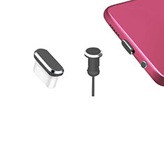 Bouchon Anti-poussiere USB-C Jack Type-C Universel H12 pour HTC Desire 826 826T 826W Gris Fonce