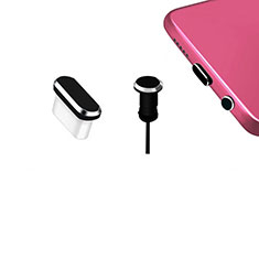 Bouchon Anti-poussiere USB-C Jack Type-C Universel H12 pour Apple iPhone 15 Plus Noir