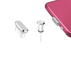 Bouchon Anti-poussiere USB-C Jack Type-C Universel H12 pour Apple iPhone 15 Pro Max Argent