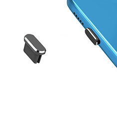 Bouchon Anti-poussiere USB-C Jack Type-C Universel H13 pour Huawei Y6 Pro 2017 Gris Fonce