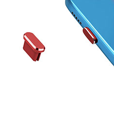 Bouchon Anti-poussiere USB-C Jack Type-C Universel H13 pour Apple iPhone 15 Plus Rouge