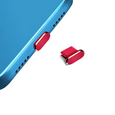 Bouchon Anti-poussiere USB-C Jack Type-C Universel H14 pour Apple iPhone 15 Plus Rouge