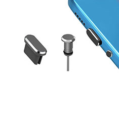 Bouchon Anti-poussiere USB-C Jack Type-C Universel H15 pour Oppo F21s Pro 5G Gris Fonce