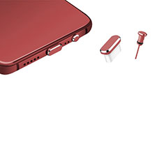 Bouchon Anti-poussiere USB-C Jack Type-C Universel H17 pour Apple iPhone 15 Plus Rouge