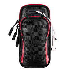 Brassard Sport Housse Universel A01 pour Motorola Moto Edge Lite 5G Rouge et Noir
