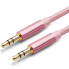 Cable Auxiliaire Audio Stereo Jack 3.5mm Male vers Male A04 pour Huawei Honor MagicBook Pro 2020 16.1 Rose