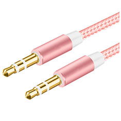 Cable Auxiliaire Audio Stereo Jack 3.5mm Male vers Male A06 pour Huawei Honor MagicBook Pro 2020 16.1 Rose