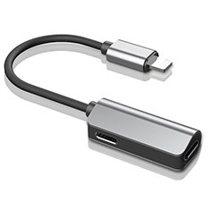 Cable Lightning USB H01 pour Apple iPhone 14 Plus Argent
