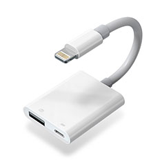 Cable Lightning vers USB OTG H01 pour Apple iPhone 11 Blanc