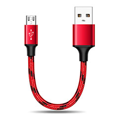 Cable Micro USB Android Universel 25cm S02 pour Motorola Moto G8 Plus Rouge